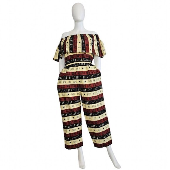 African Print Ankara Style Pants Jumper Jumpsuit Romper - Picture 1 of 2